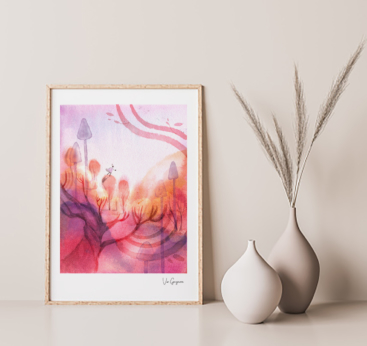 Vertical wooden frame mock up. Wooden frame poster, and simple vase with pampas on beige wall.